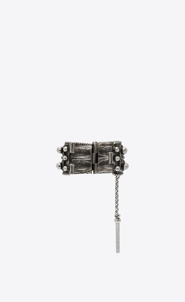 SAINT LAURENT Rings Woman MARRAKECH Berber ring in tin and silver-toned brass b_V4